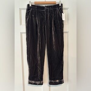 Ett:twa by Anthropologie crushed velvet ankle trousers